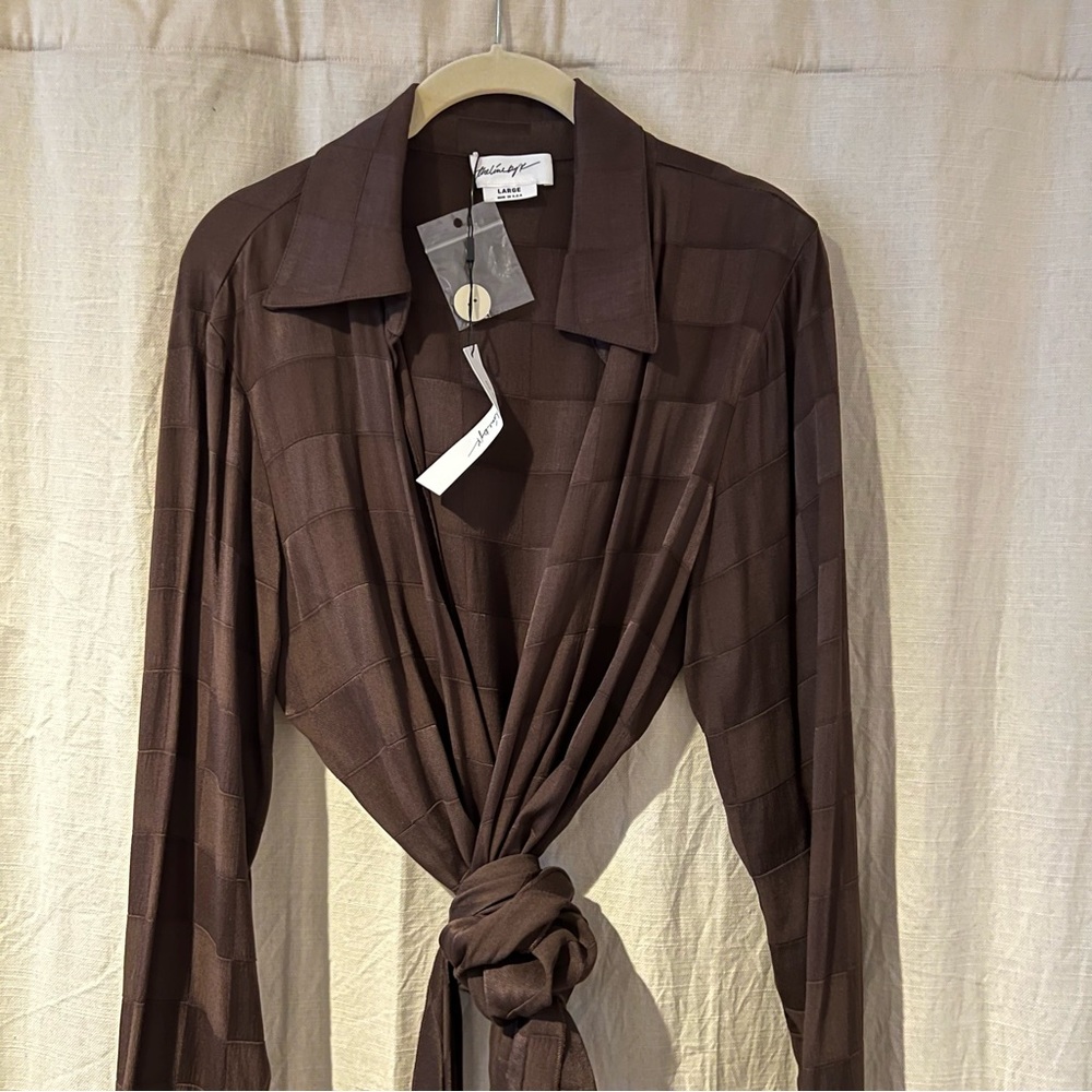 The Line By K Brown Grid Jett top Size L